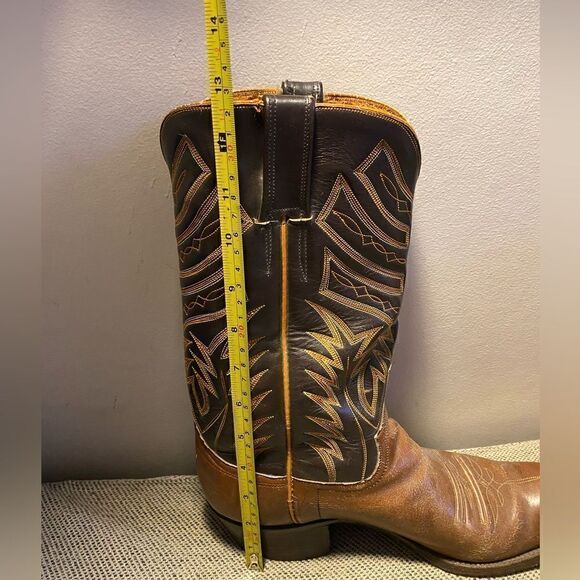Vintage Cowboy custom cognac boots with 5 stitch accent. Size W 9.5 - Picture 9 of 16